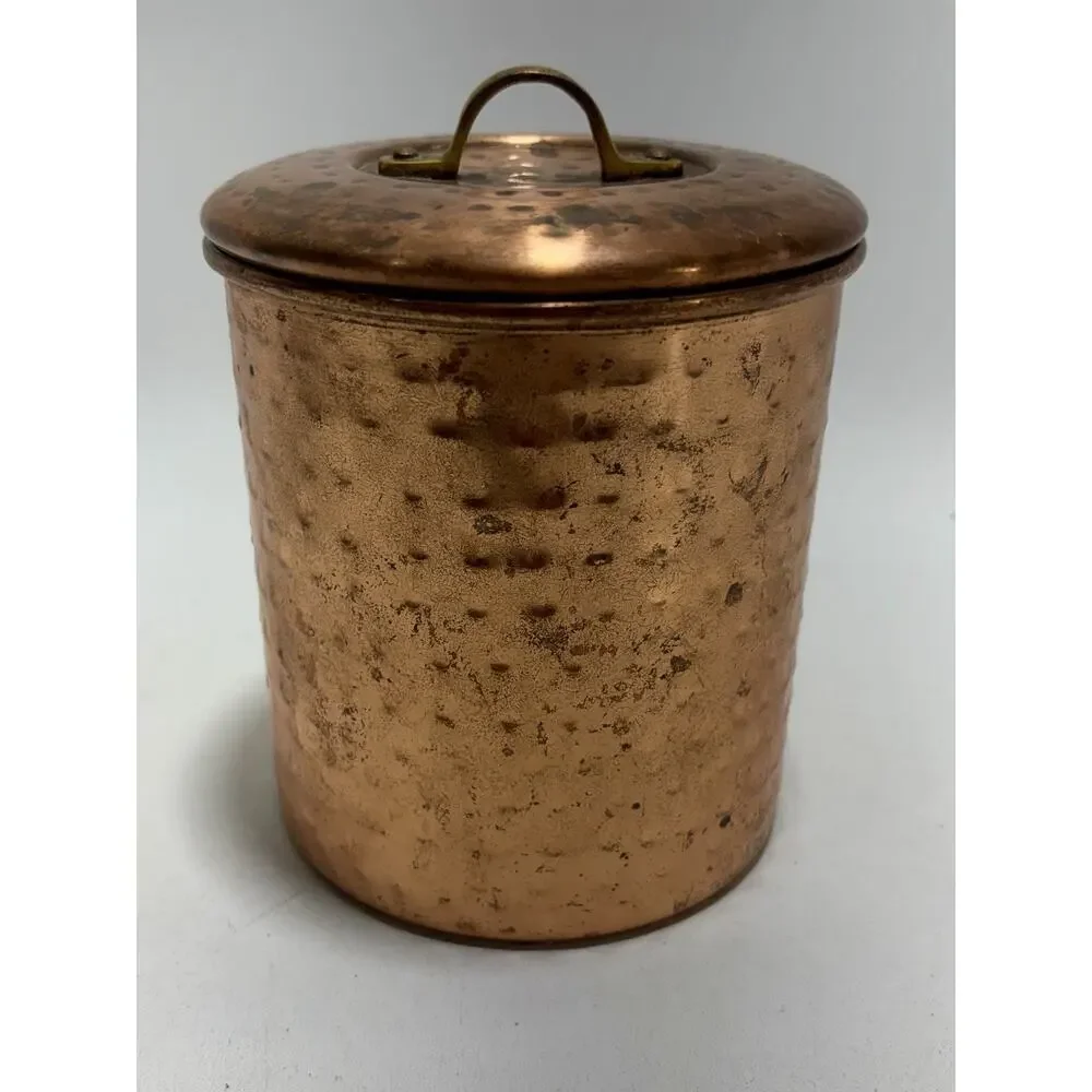 Vintage Old Dutch Hammered Copper Mini Ice Bucket Lid India